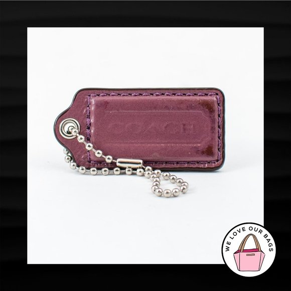 2" Medium COACH PURPLE PATENT LEATHER KEY FOB BAG CHARM KEYCHAIN HANGTAG TAG - Picture 1 of 1